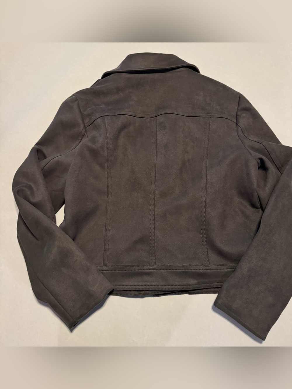 Philosophy Gray Suede Motorcycle Jacket - Women's Size Medium - Picture 5 of 7